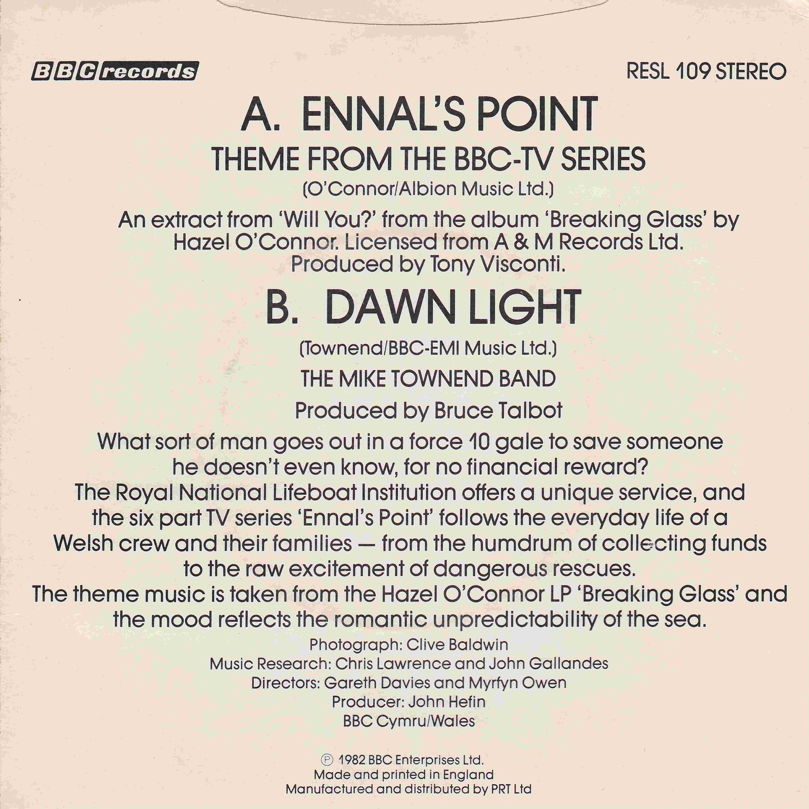 Back cover of RESL 109